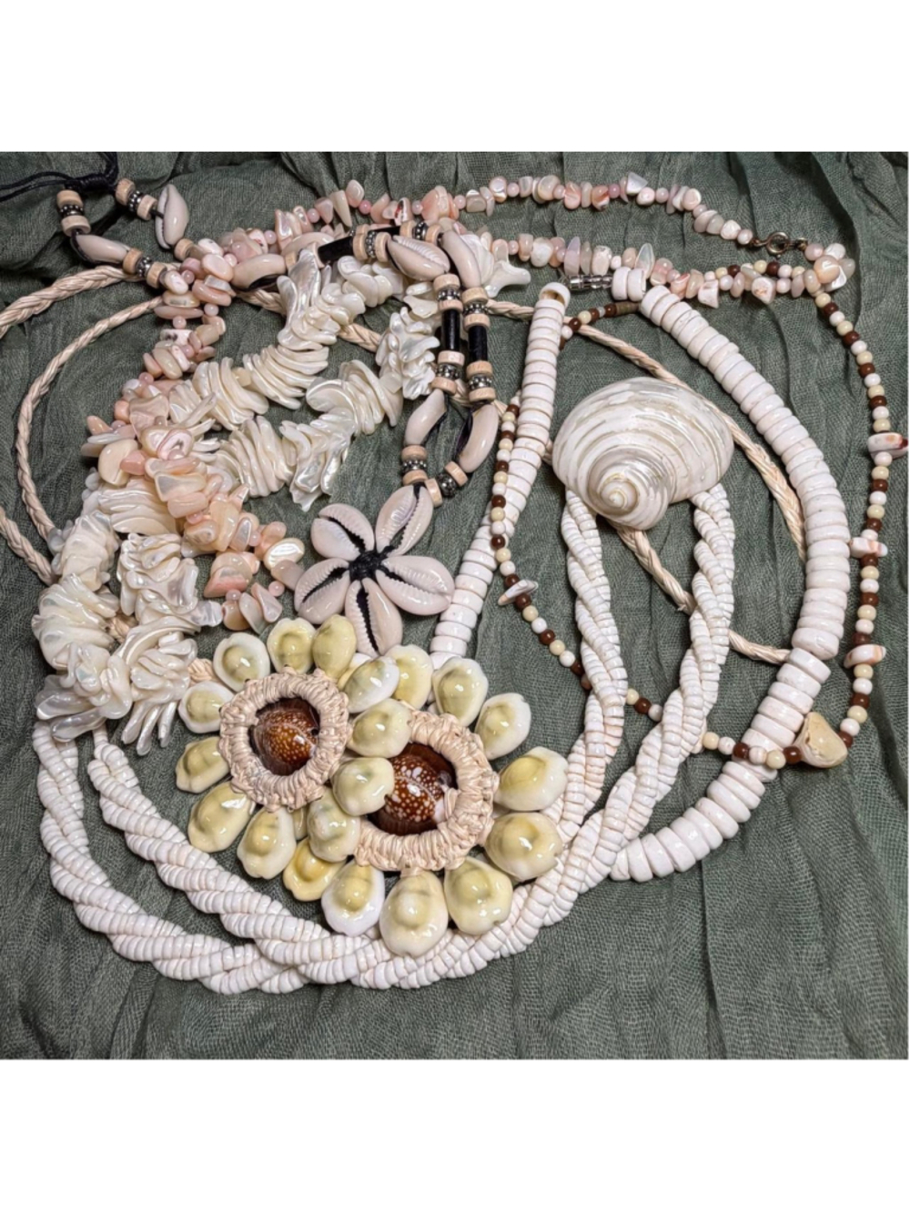 Bundle of Beautiful shell necklaces with unique designs